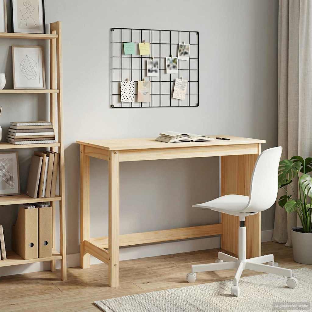 Schreibtisch Braun 112 x 50 x 75 cm Massivholz Kiefer