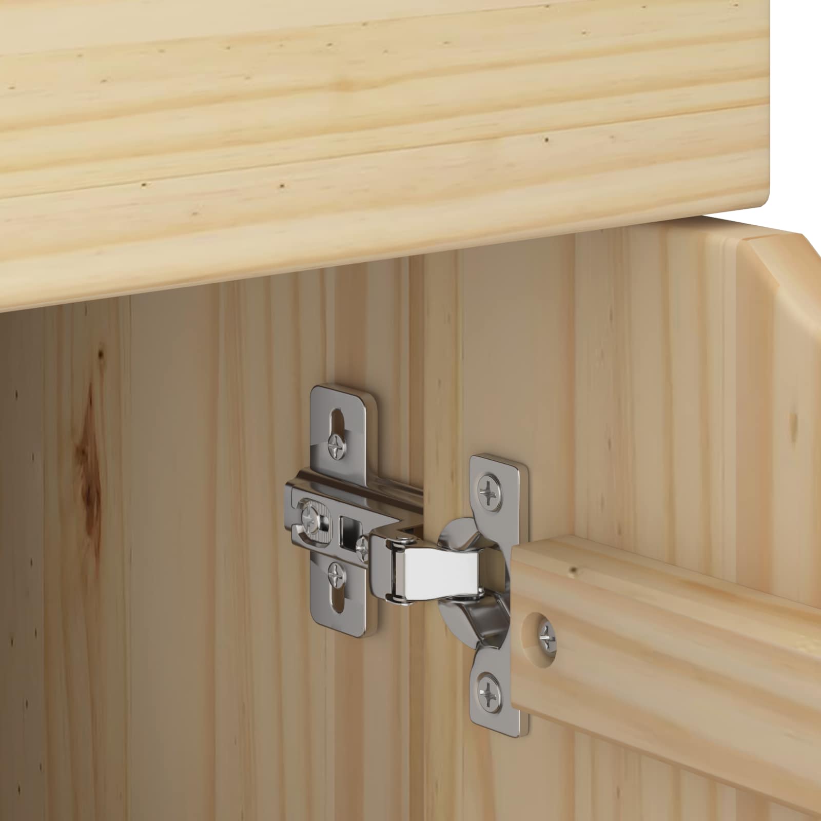 Rollschrank 63,5 x 39 x 65,5 cm Massivholz Kiefer Braun