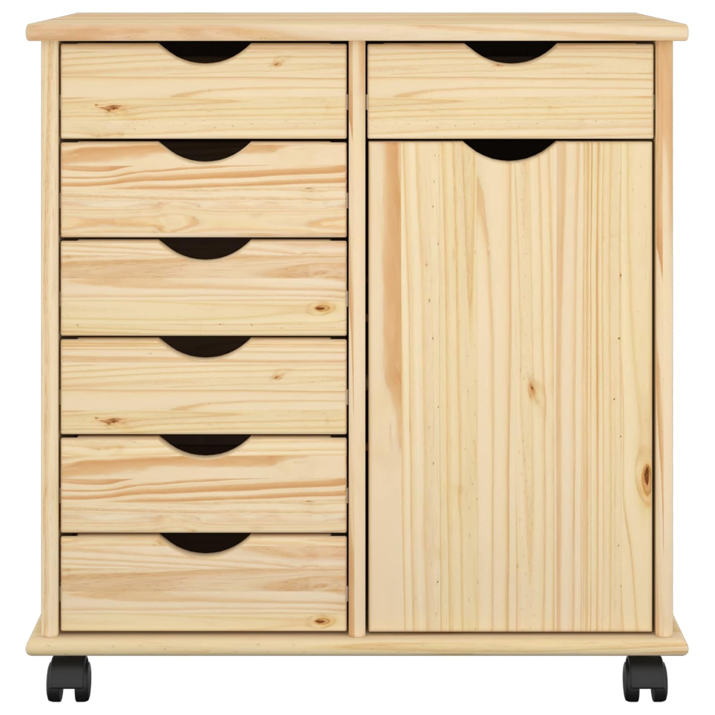 Rollschrank 63,5 x 39 x 65,5 cm Massivholz Kiefer Braun