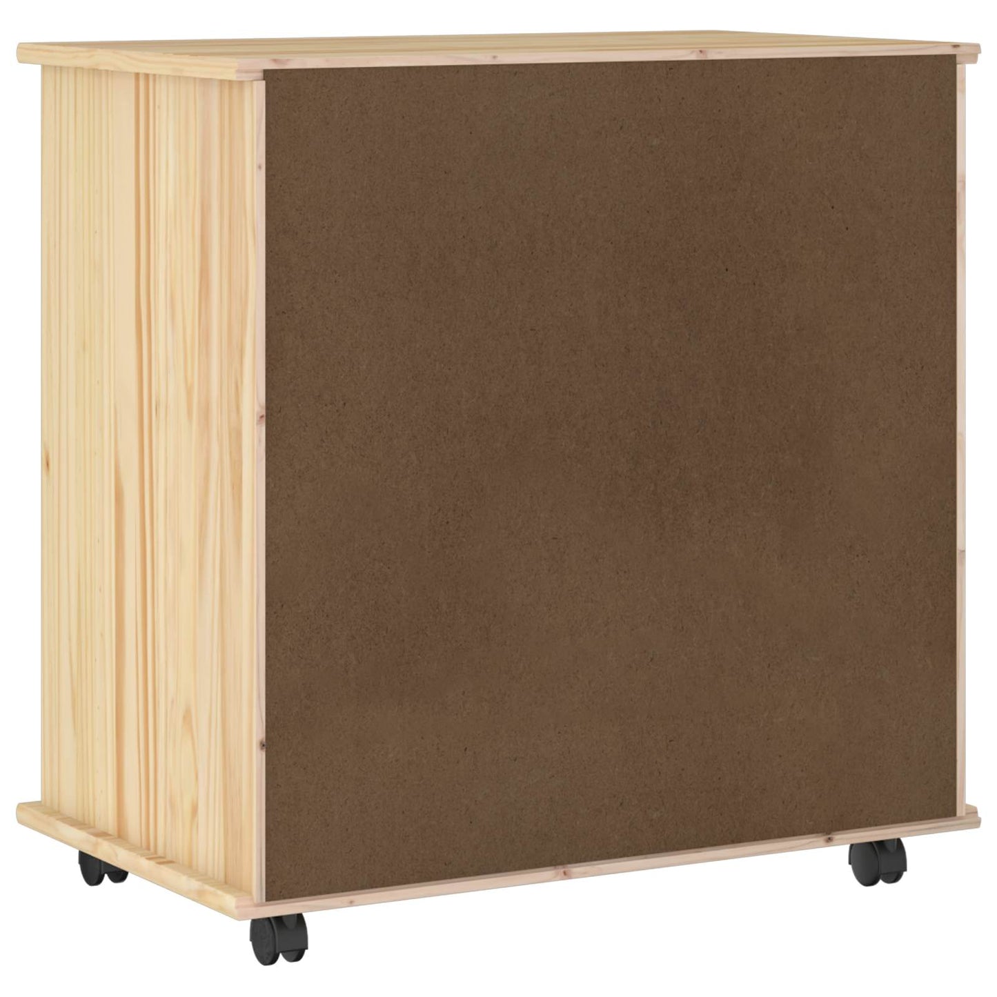 Rollschrank 63,5 x 39 x 65,5 cm Massivholz Kiefer Braun