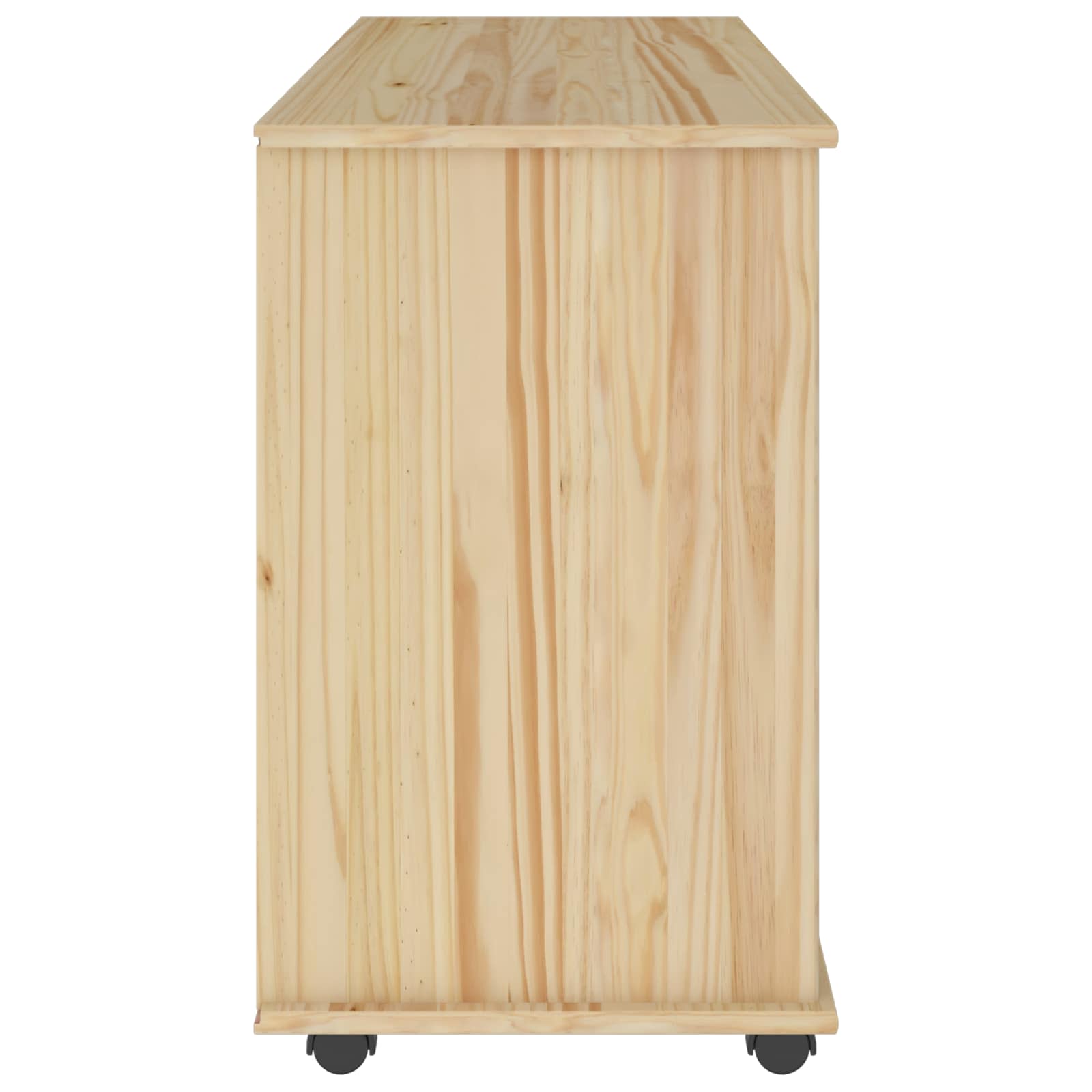 Rollschrank Mit Rad Braun 100 x 39 x 65,5 cm Massivholz Kiefer