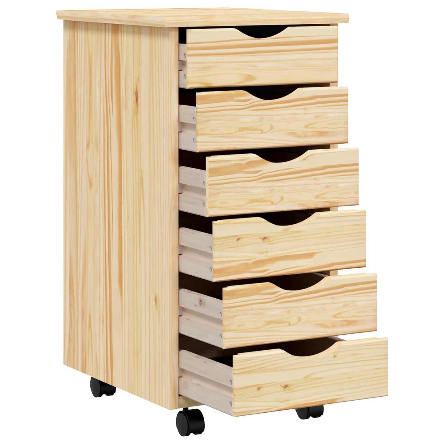 Rollcontainer mit Schubladen MOSS 34 x 39 x 65,5 cm Klarlack