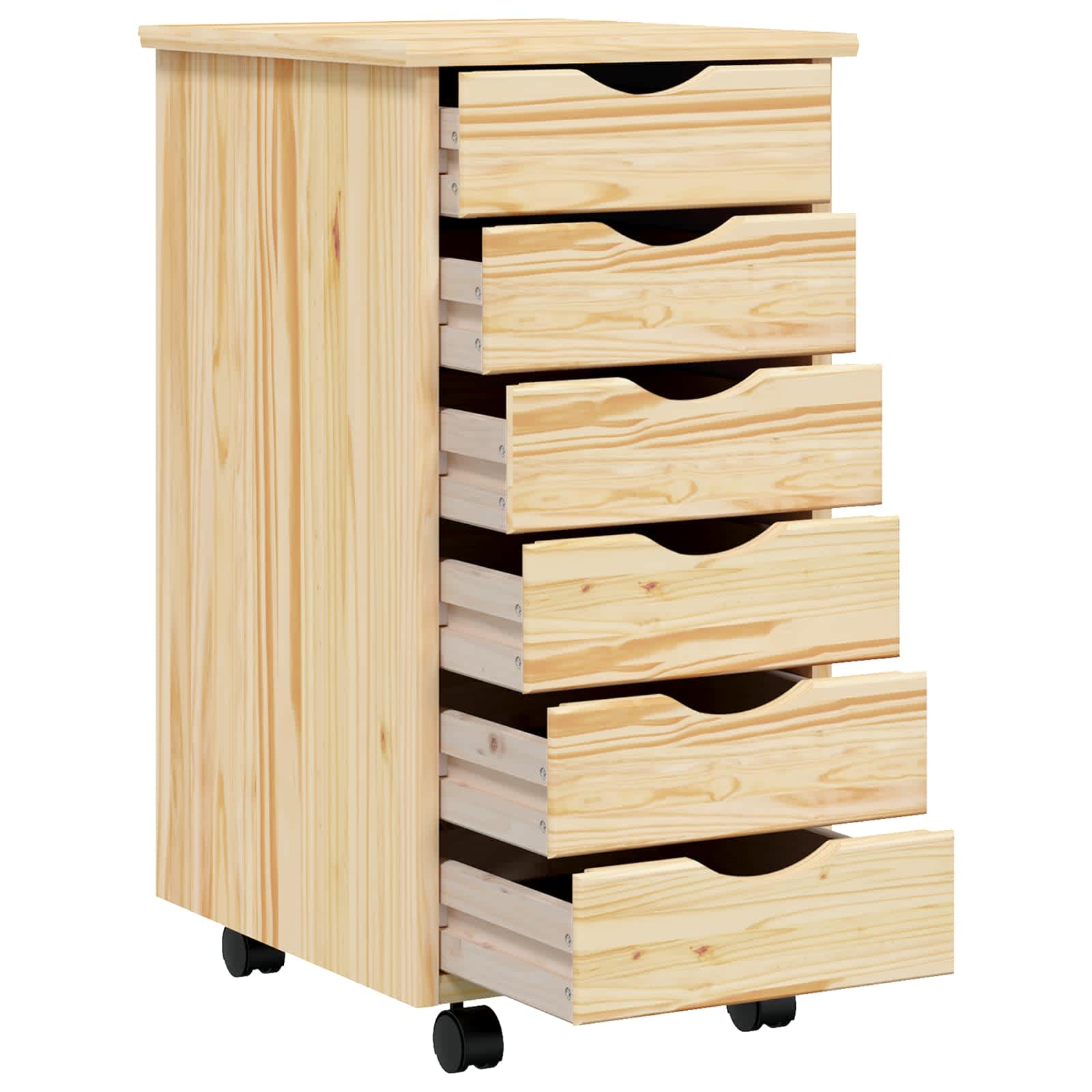 Rollcontainer mit Schubladen MOSS 34 x 39 x 65,5 cm Klarlack