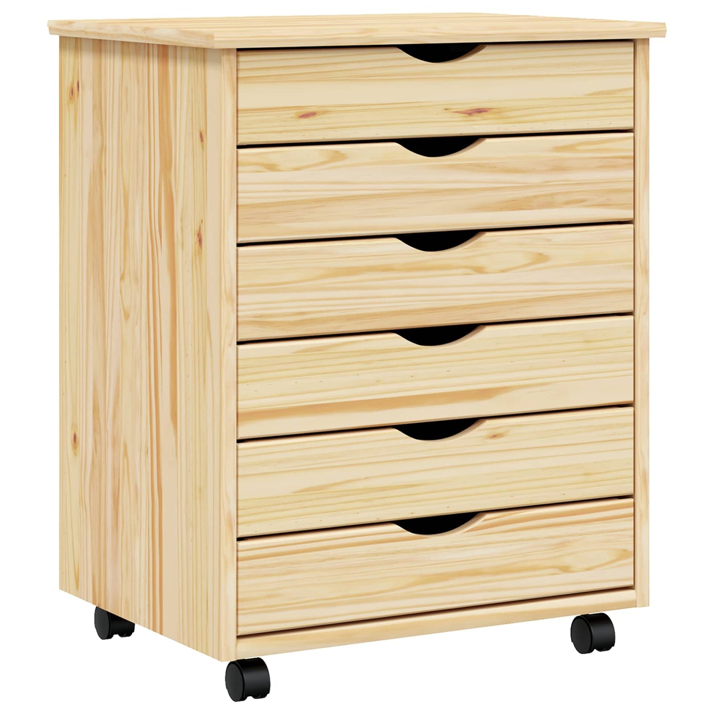 Rollcontainer mit Schubladen MOSS 53 x 39 x 65,5 cm Klarlack