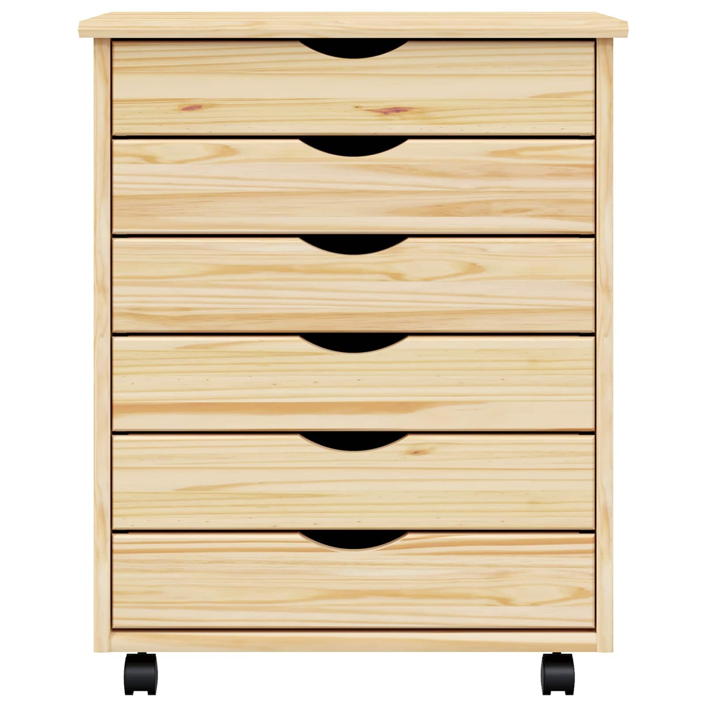Rollcontainer mit Schubladen MOSS 53 x 39 x 65,5 cm Klarlack