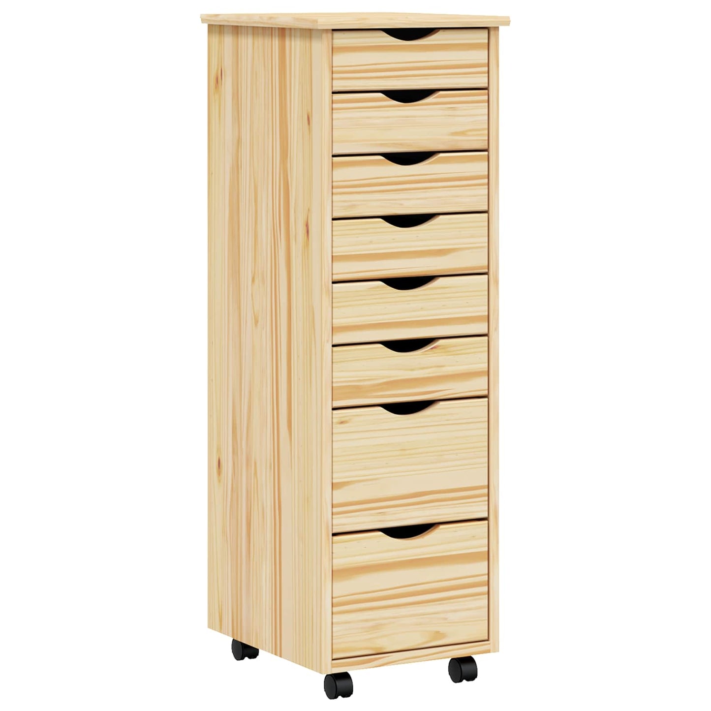 Rollcontainer mit Schubladen MOSS 34 x 39 x 103 cm Klarlack
