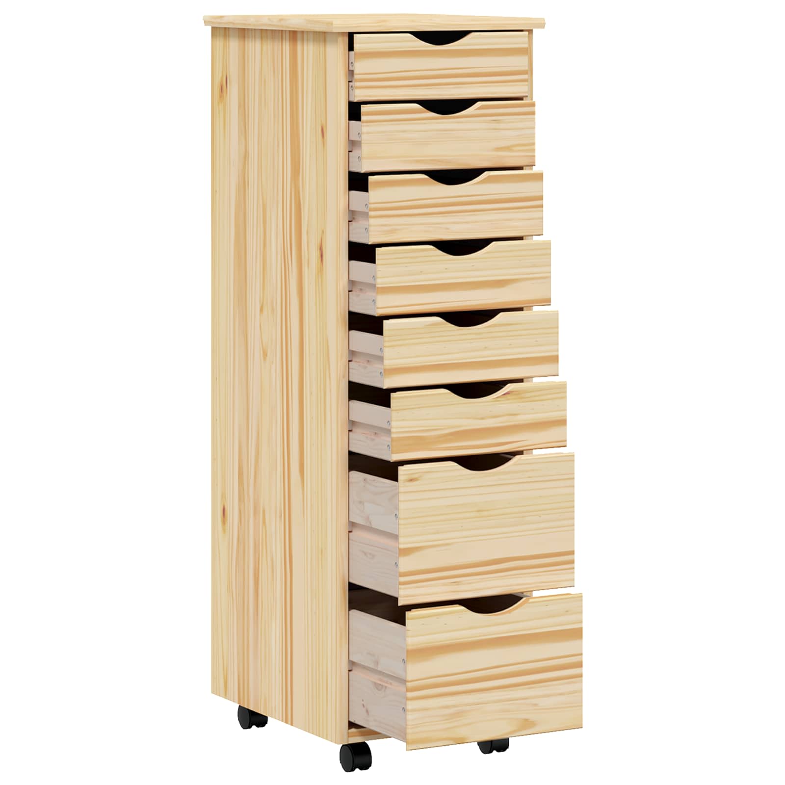 Rollcontainer mit Schubladen MOSS 34 x 39 x 103 cm Klarlack