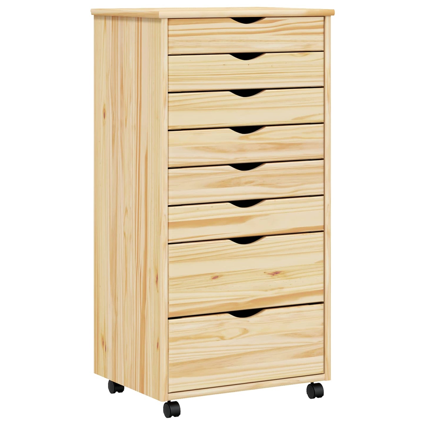 Rollcontainer mit Schubladen MOSS 53 x 39 x 103 cm Klarlack