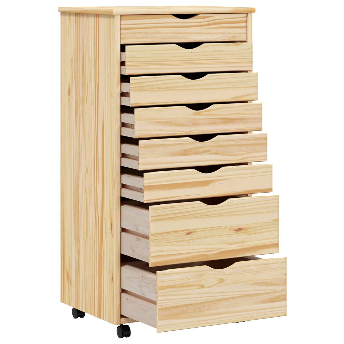 Rollcontainer mit Schubladen MOSS 53 x 39 x 103 cm Klarlack