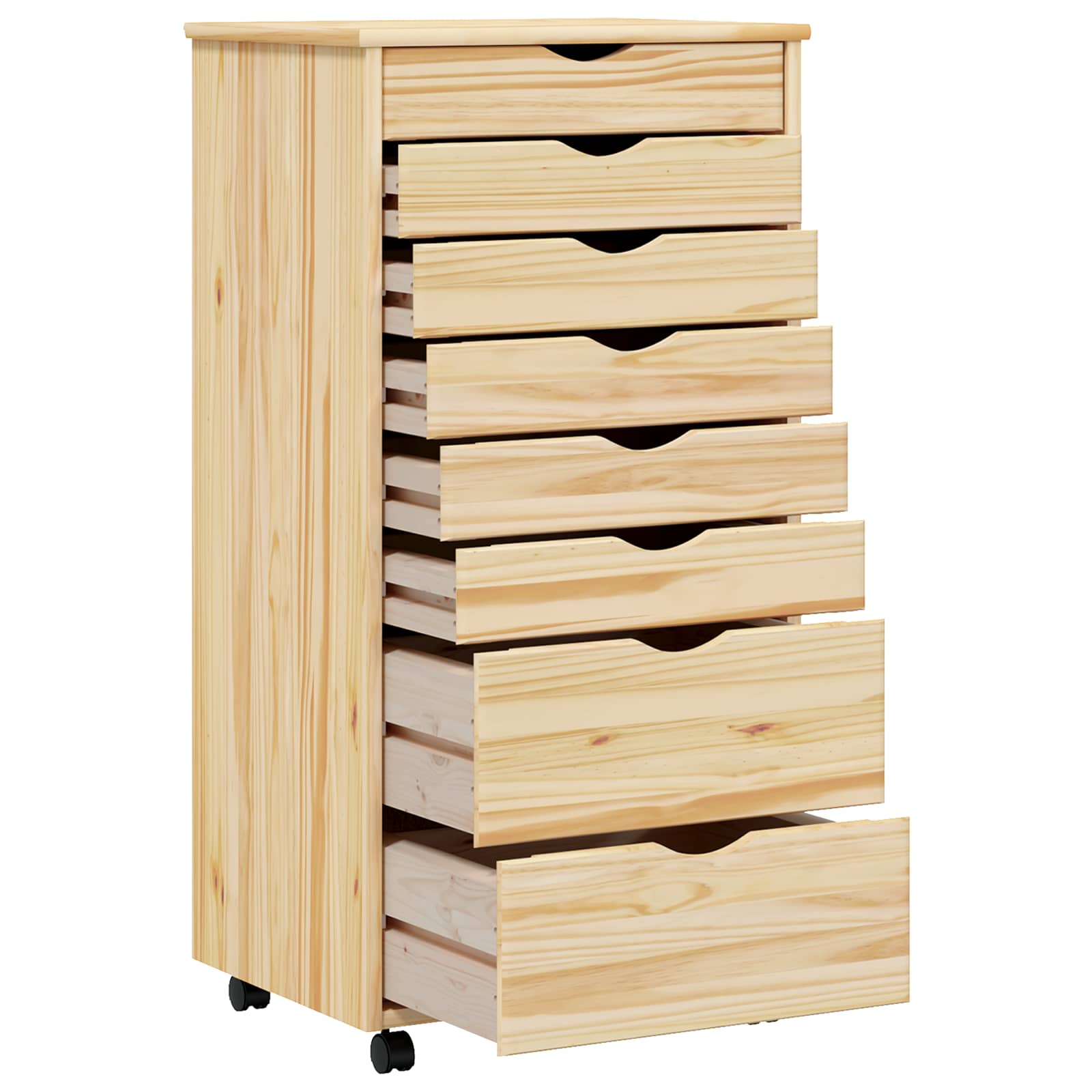 Rollcontainer mit Schubladen MOSS 53 x 39 x 103 cm Klarlack