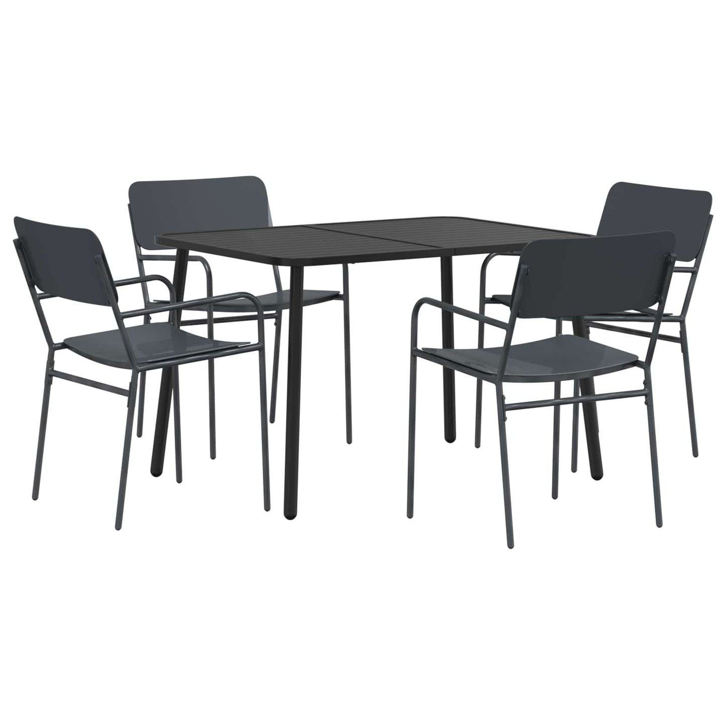 Essgruppe 5 stk. Anthrazit Stahl