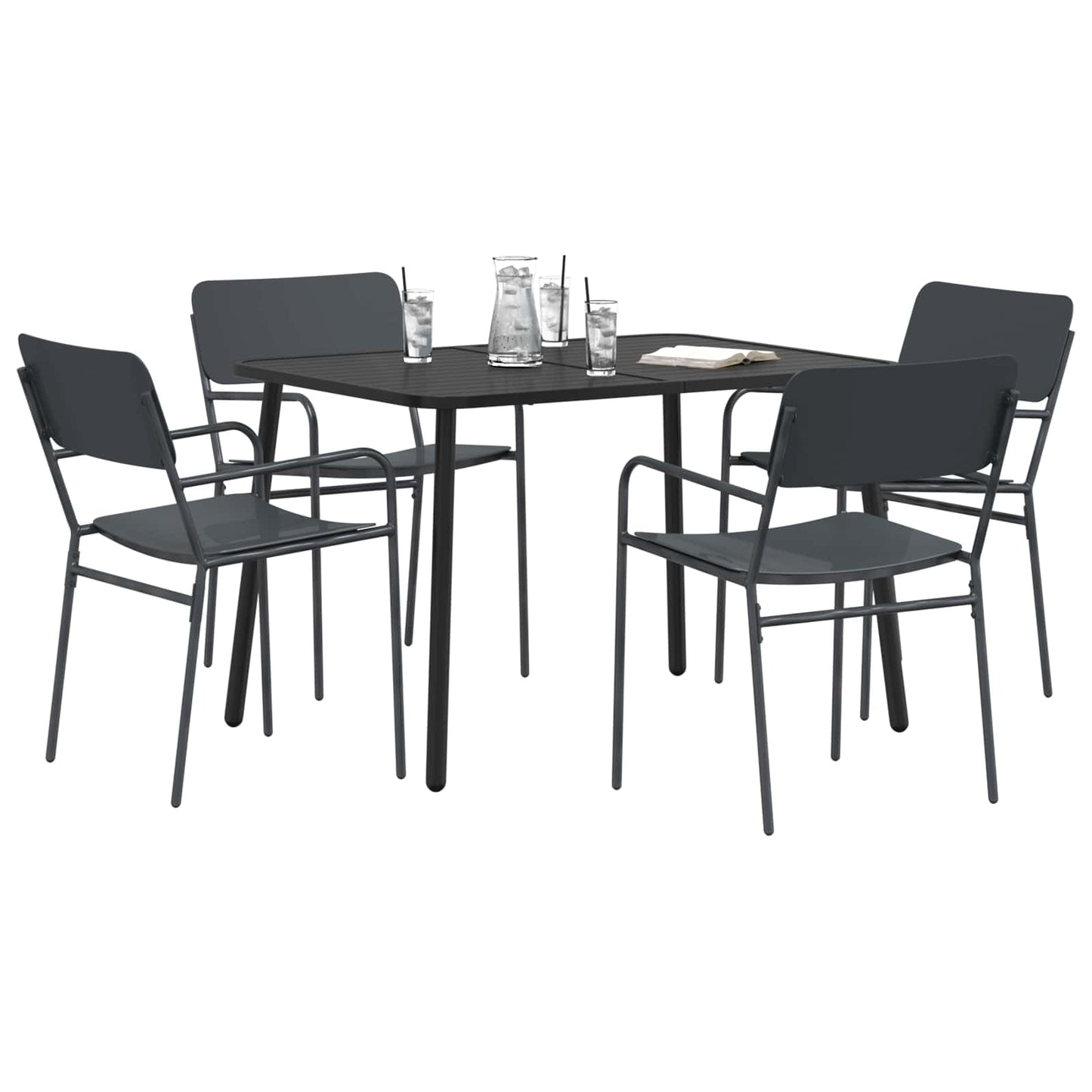 Essgruppe 5 stk. Anthrazit Stahl