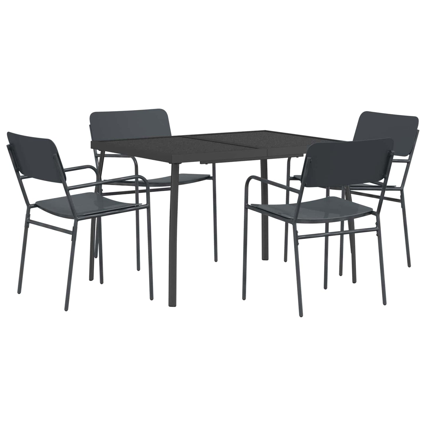 Essgruppe 5 stk. Anthrazit Stahl