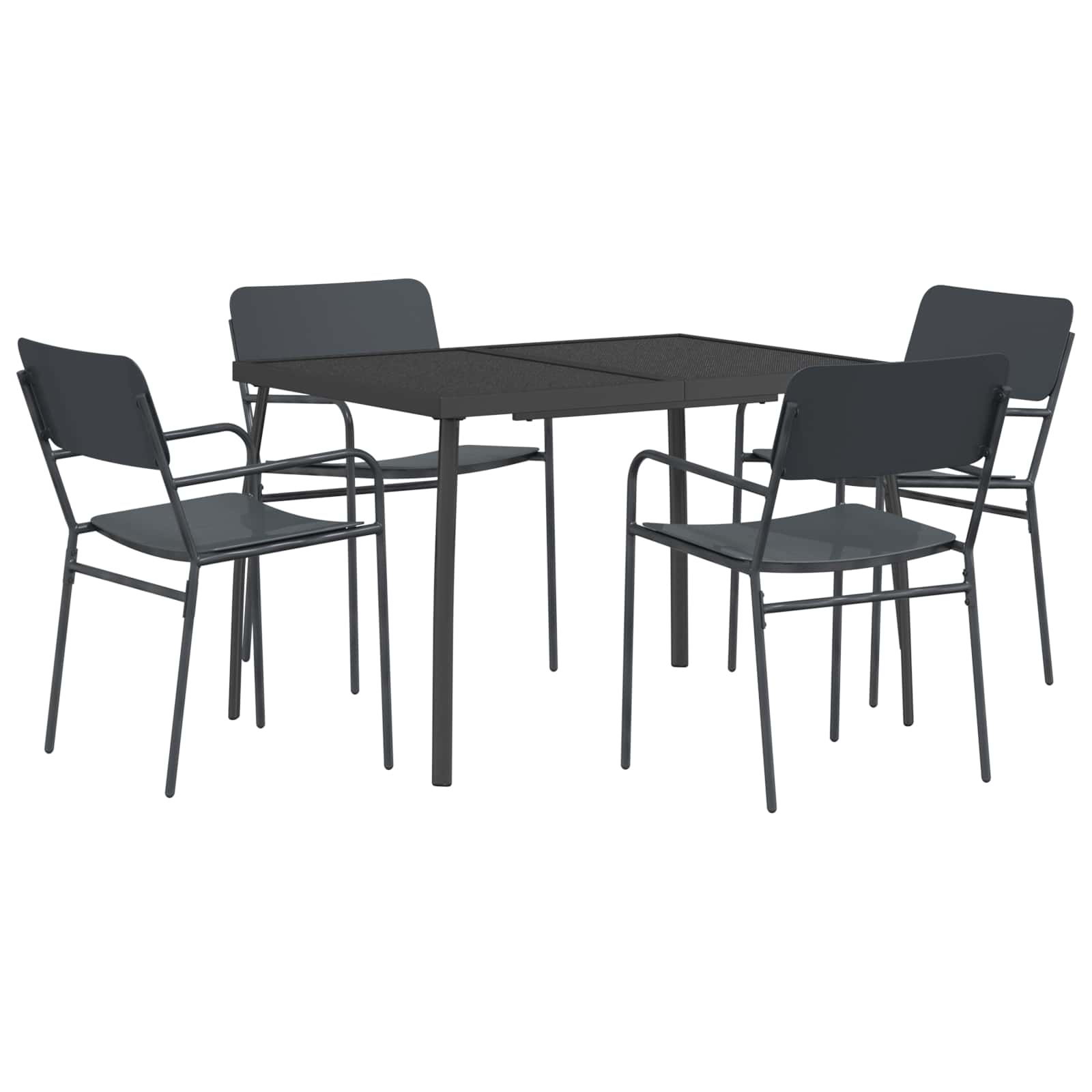 Essgruppe 5 stk. Anthrazit Stahl