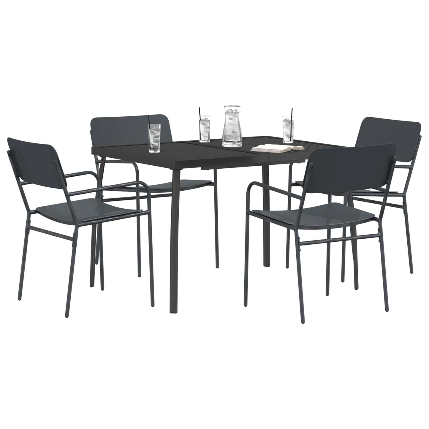 Essgruppe 5 stk. Anthrazit Stahl