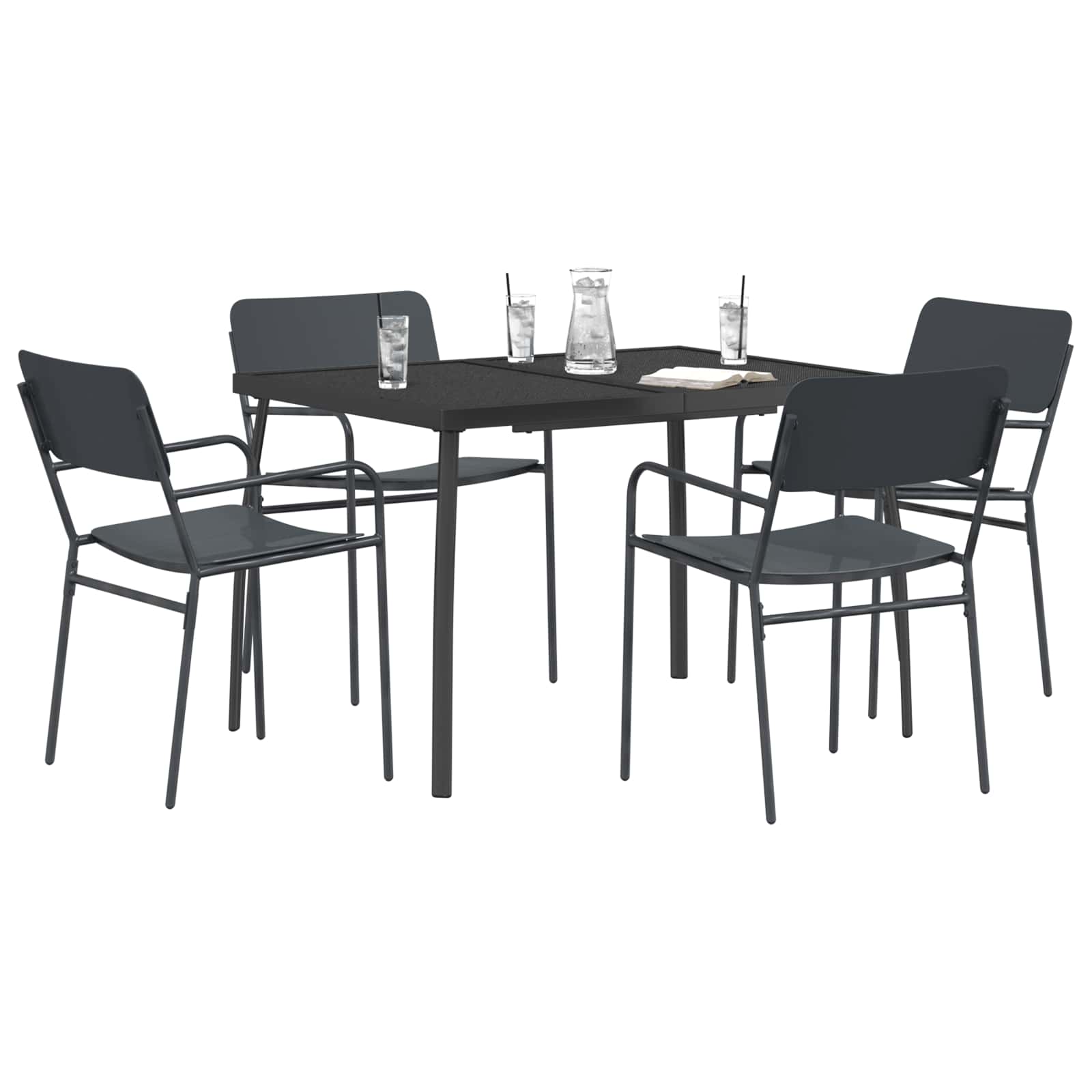 Essgruppe 5 stk. Anthrazit Stahl