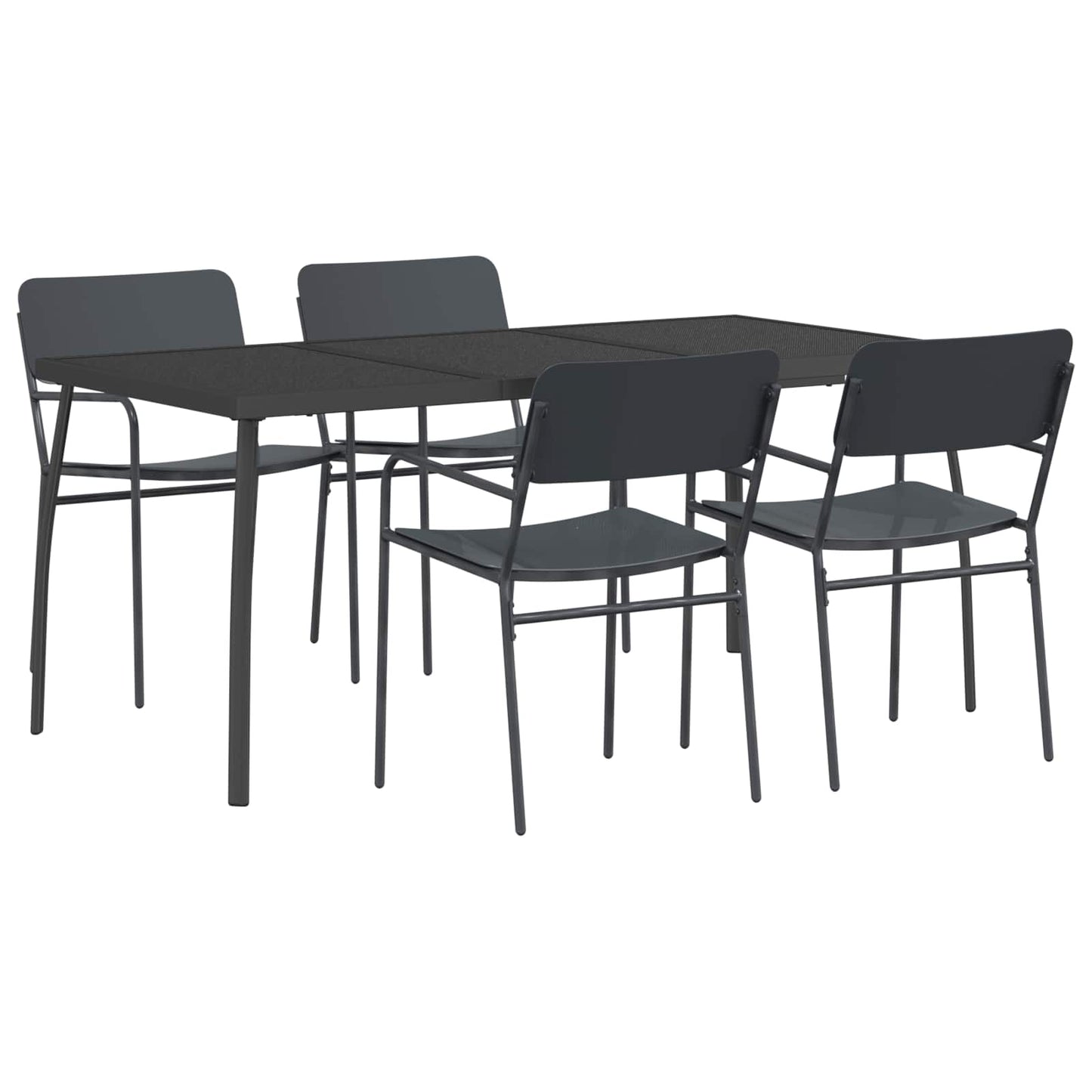 Essgruppe 5 stk. Anthrazit Stahl