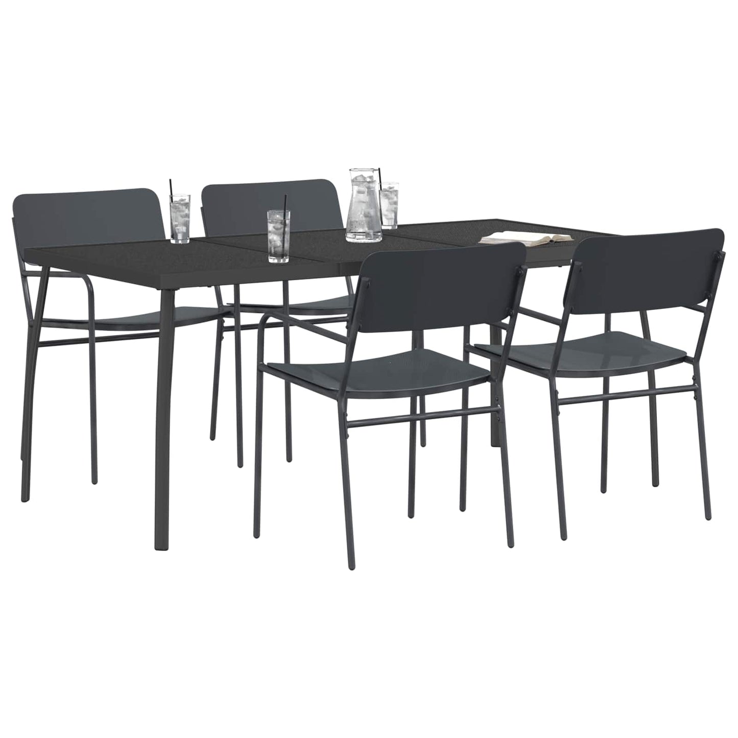 Essgruppe 5 stk. Anthrazit Stahl
