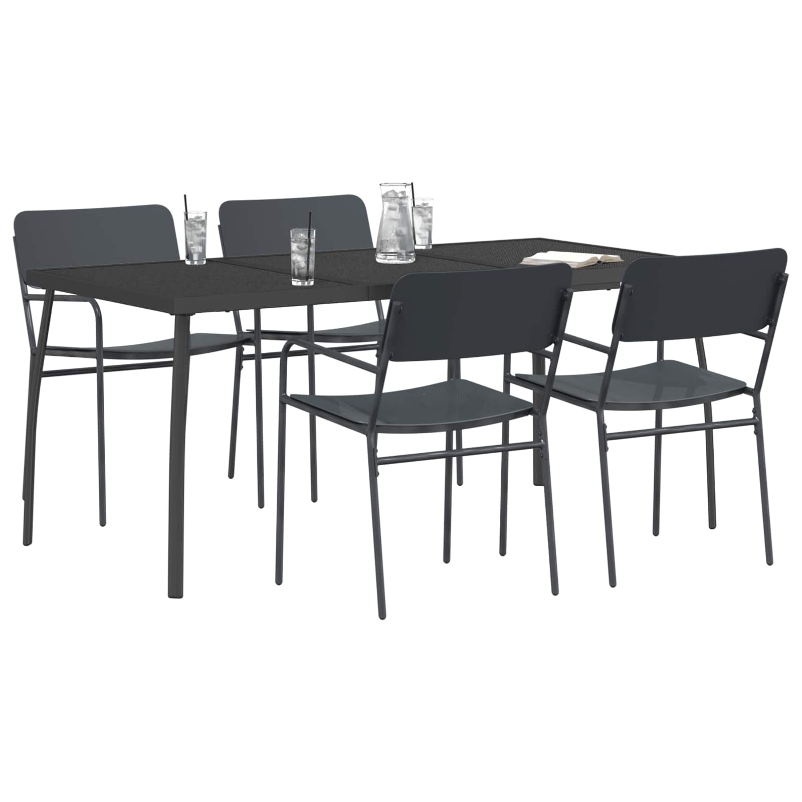 Essgruppe 5 stk. Anthrazit Stahl