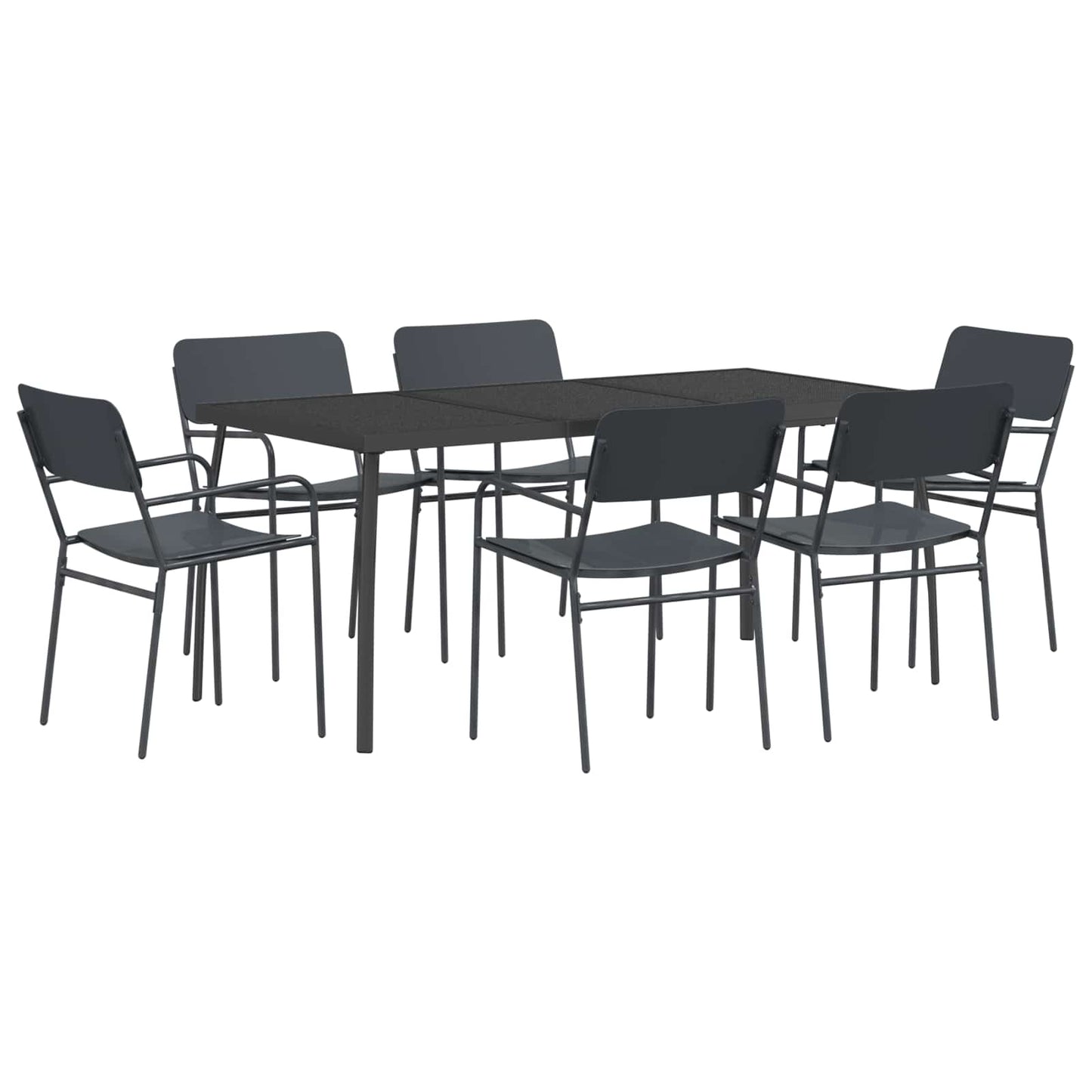 Essgruppe 7 stk. Anthrazit Stahl
