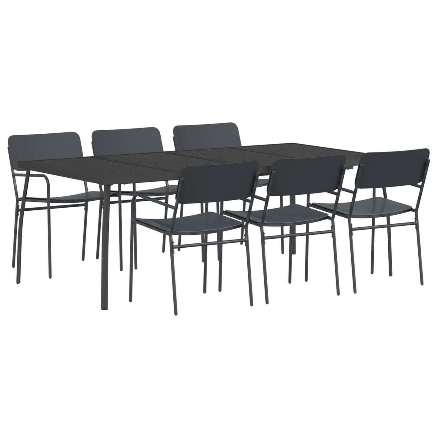 Essgruppe 7 stk. Anthrazit Stahl