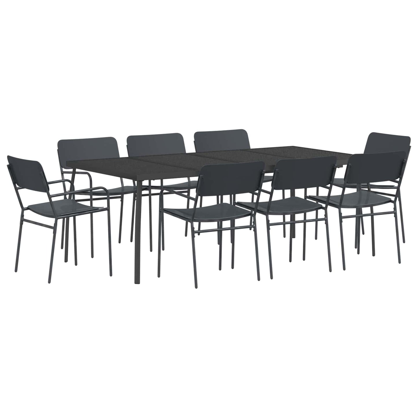 Essgruppe 9 stk. Anthrazit Stahl