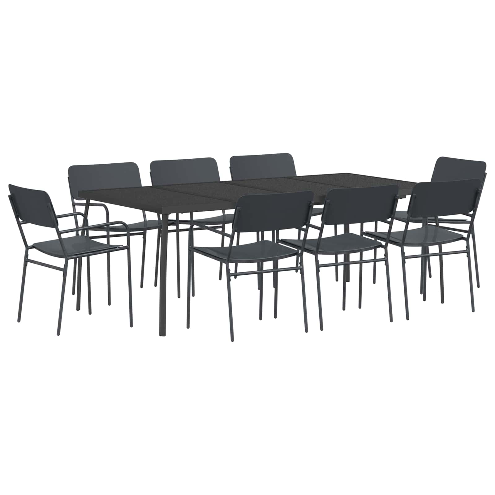 Essgruppe 9 stk. Anthrazit Stahl