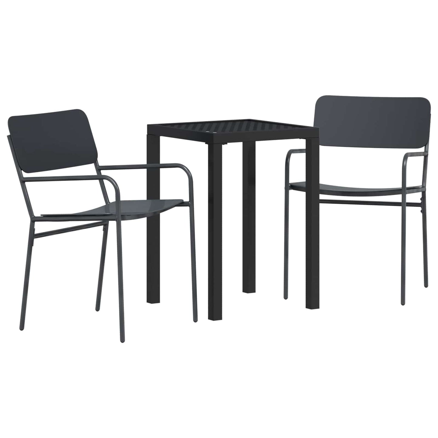 Gartenmöbel Set 3 stk. Anthrazit Stahl