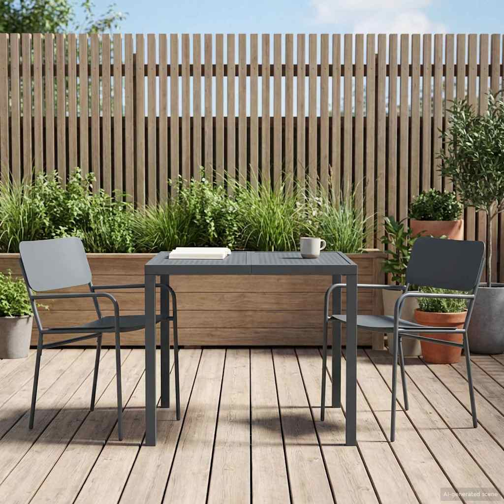 Gartenmöbel Set 3 stk. Anthrazit Stahl