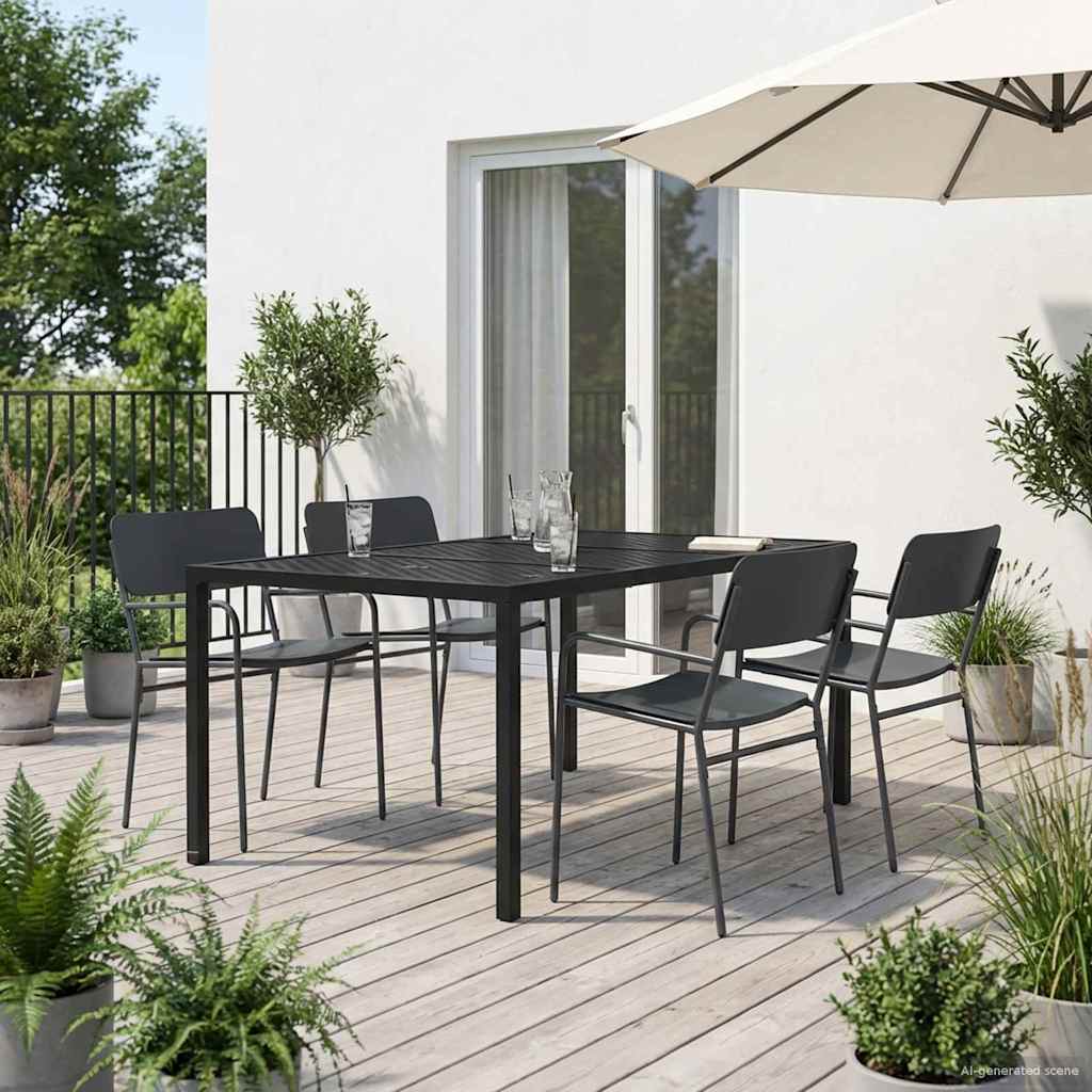 Gartenmöbel Set 5 stk. Anthrazit Stahl