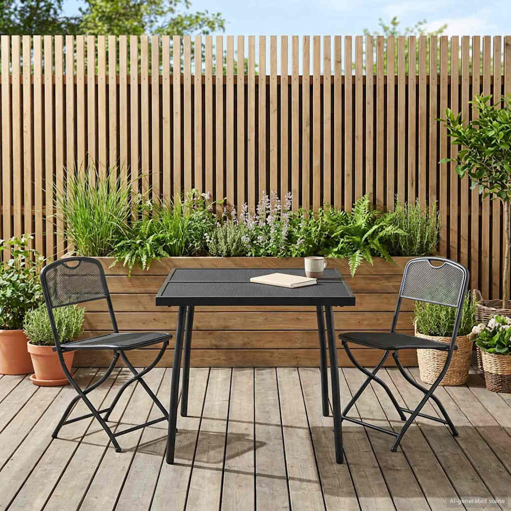 Gartenmöbel Set 3 pcs Anthrazit Eisen und Stahl
