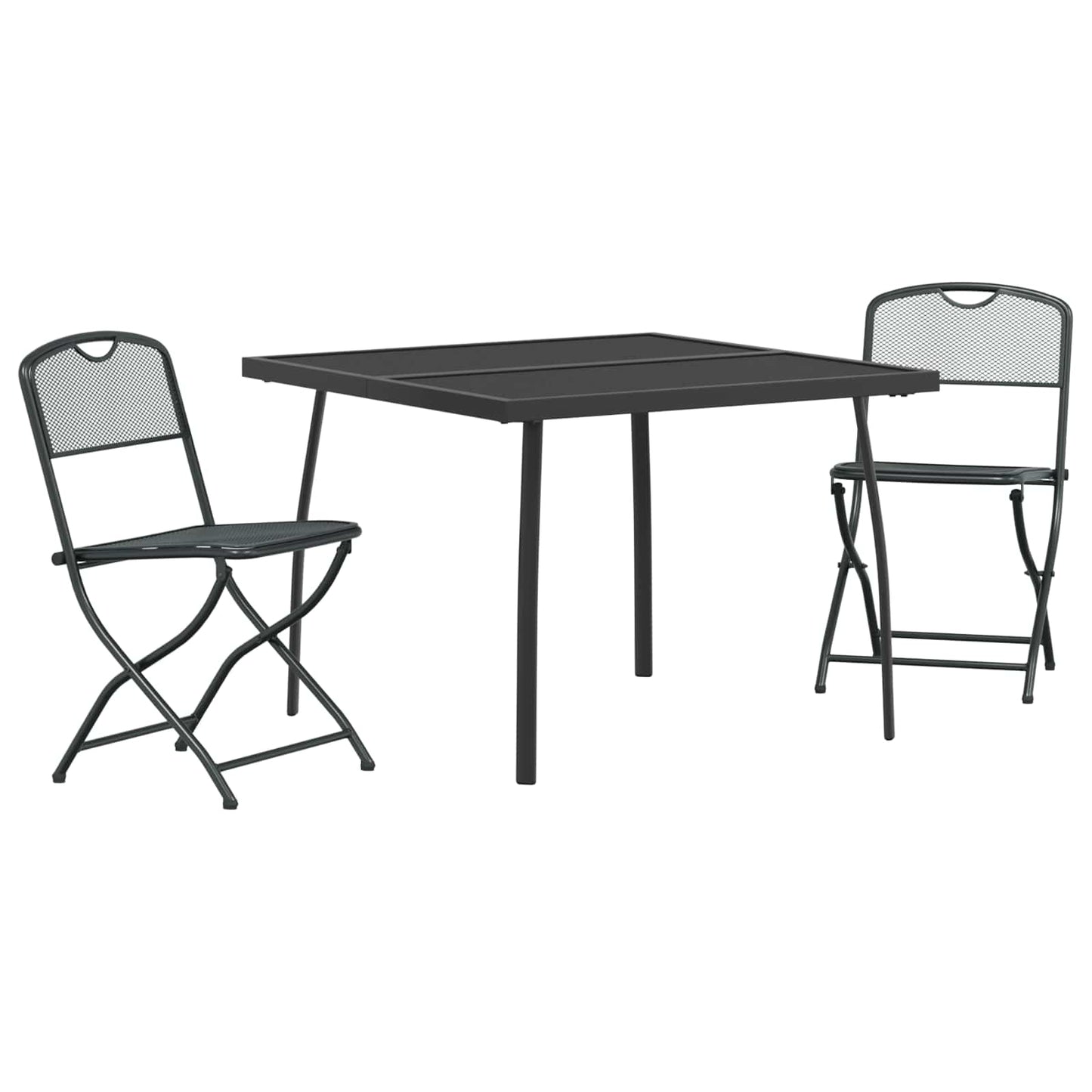 Gartenmöbel Set 3 pcs Anthrazit Eisen und Stahl