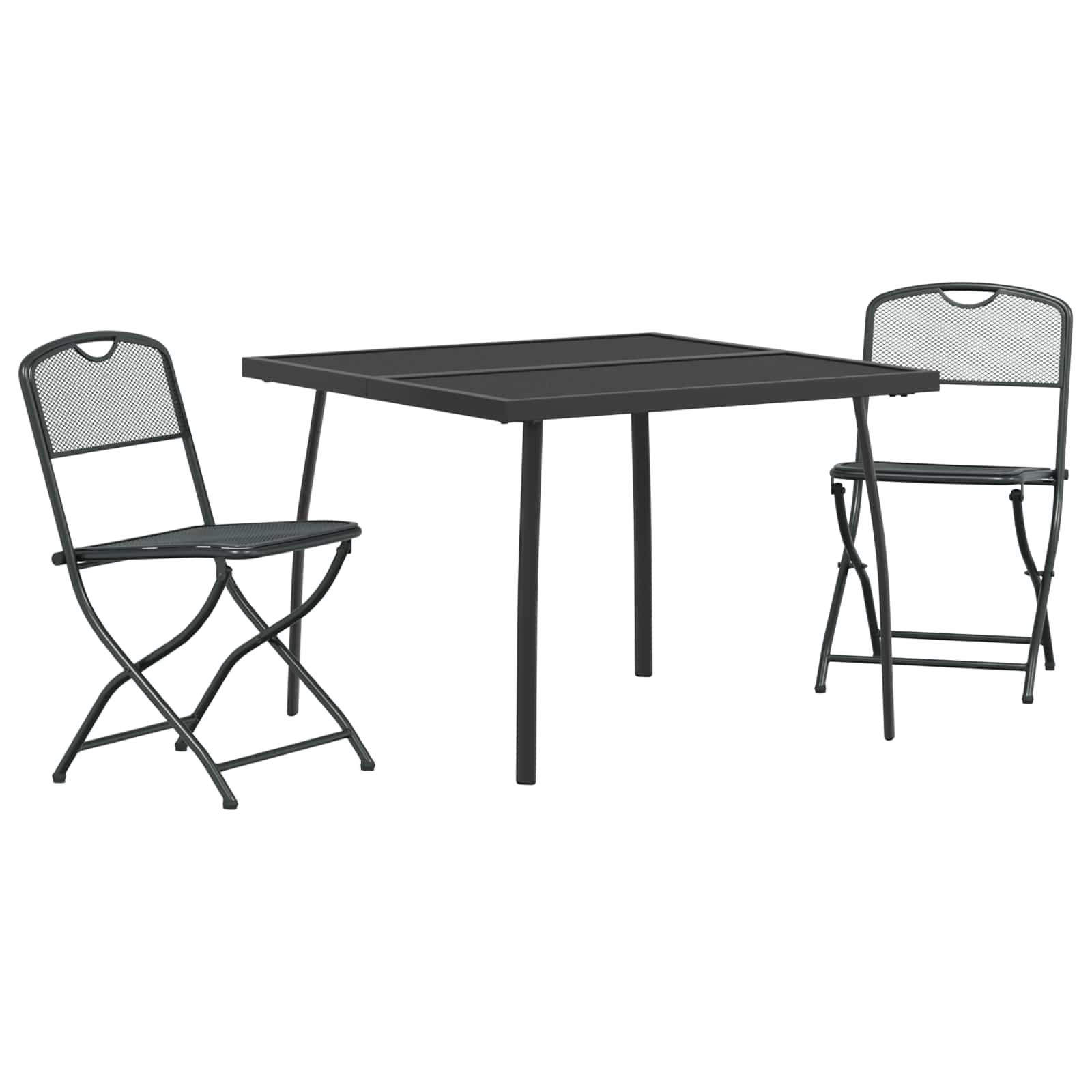 Gartenmöbel Set 3 pcs Anthrazit Eisen und Stahl
