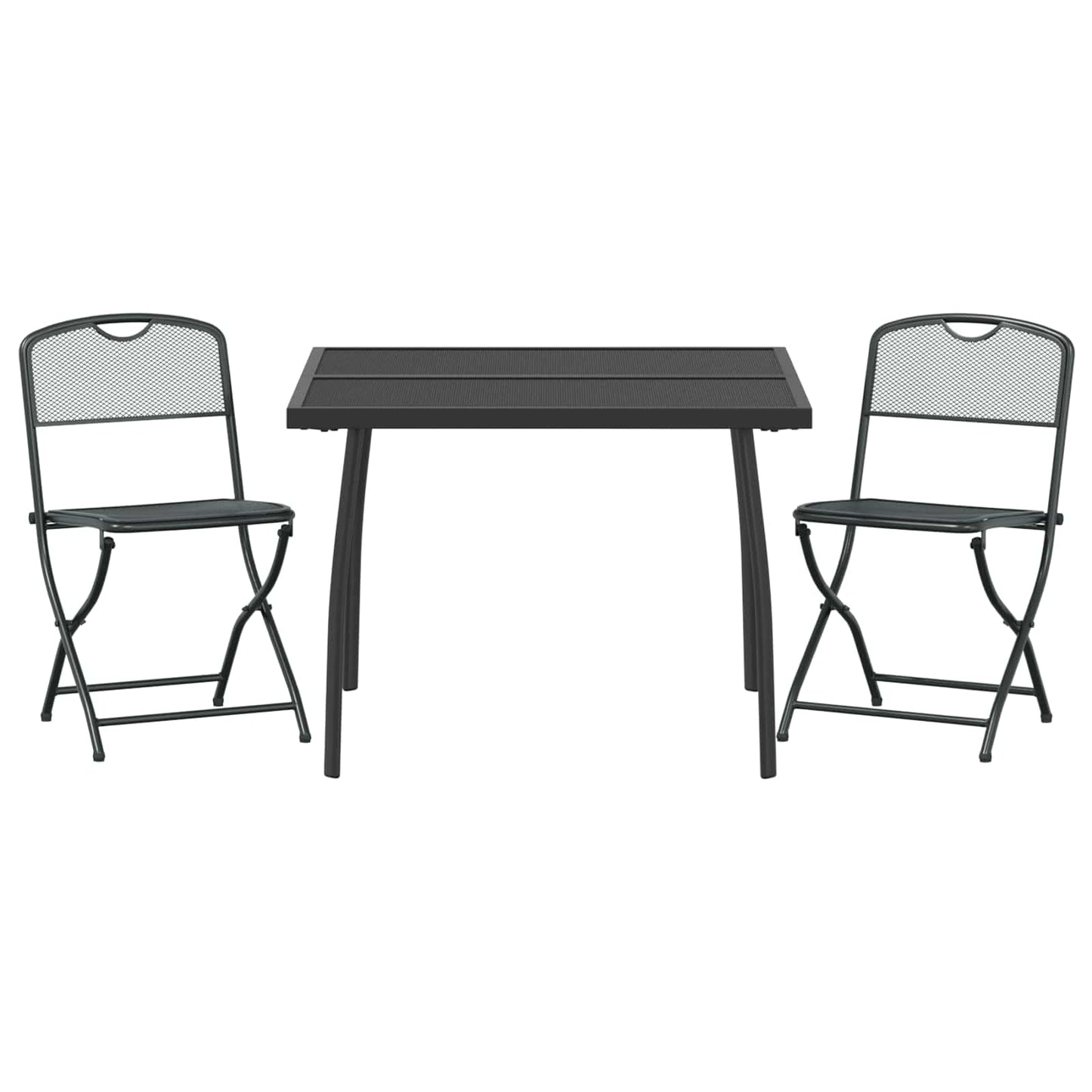 Gartenmöbel Set 3 pcs Anthrazit Eisen und Stahl