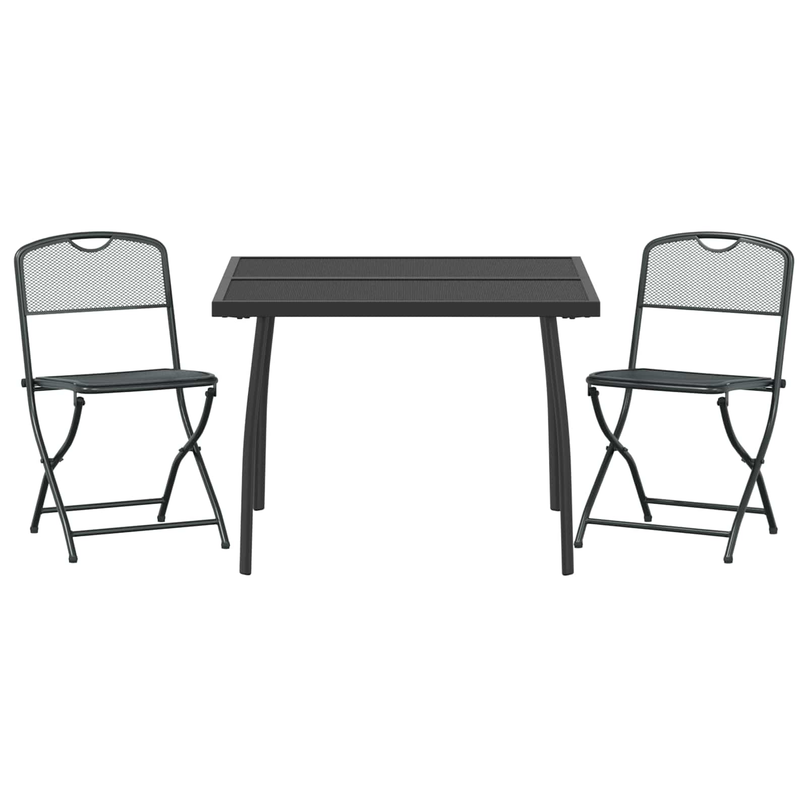 Gartenmöbel Set 3 pcs Anthrazit Eisen und Stahl