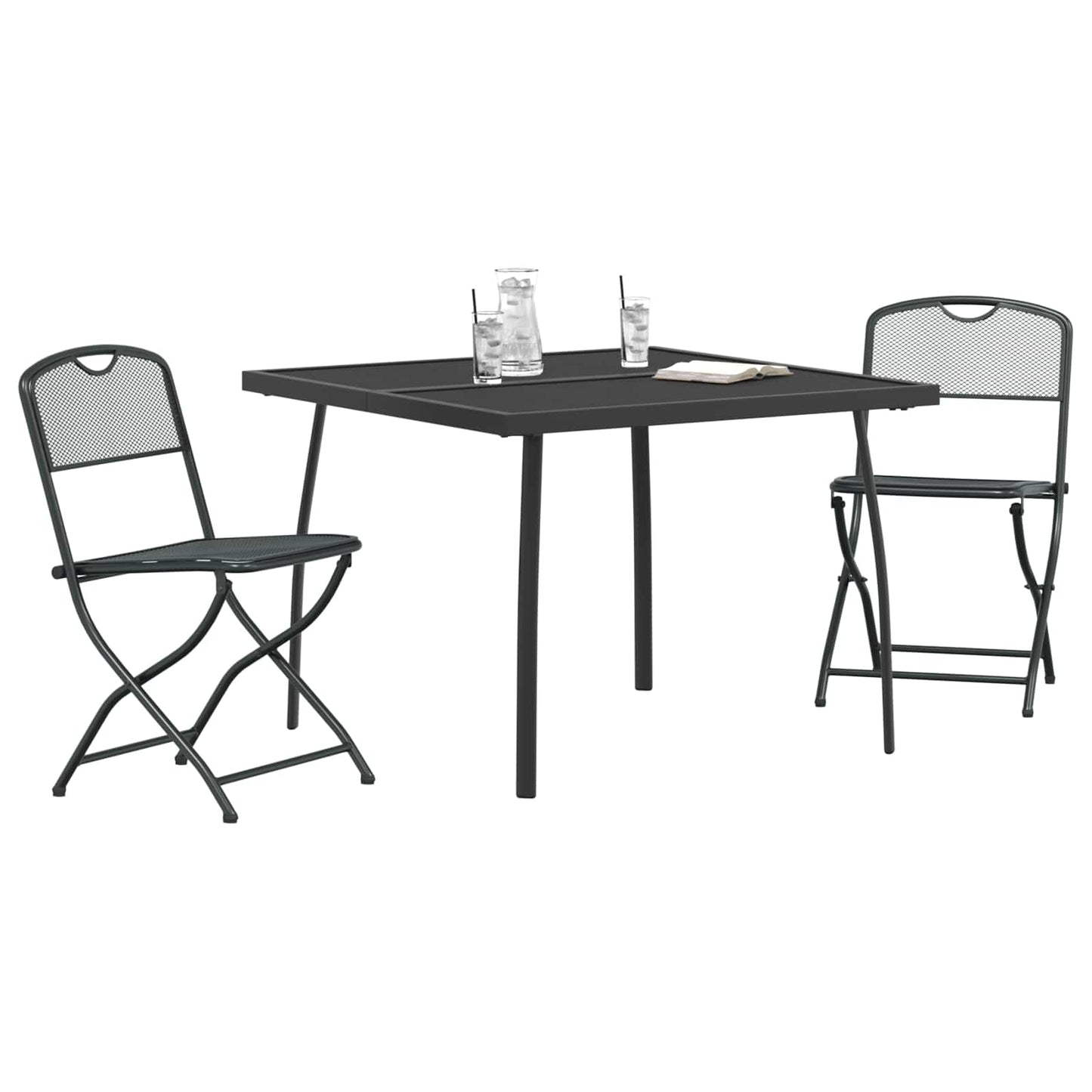Gartenmöbel Set 3 pcs Anthrazit Eisen und Stahl
