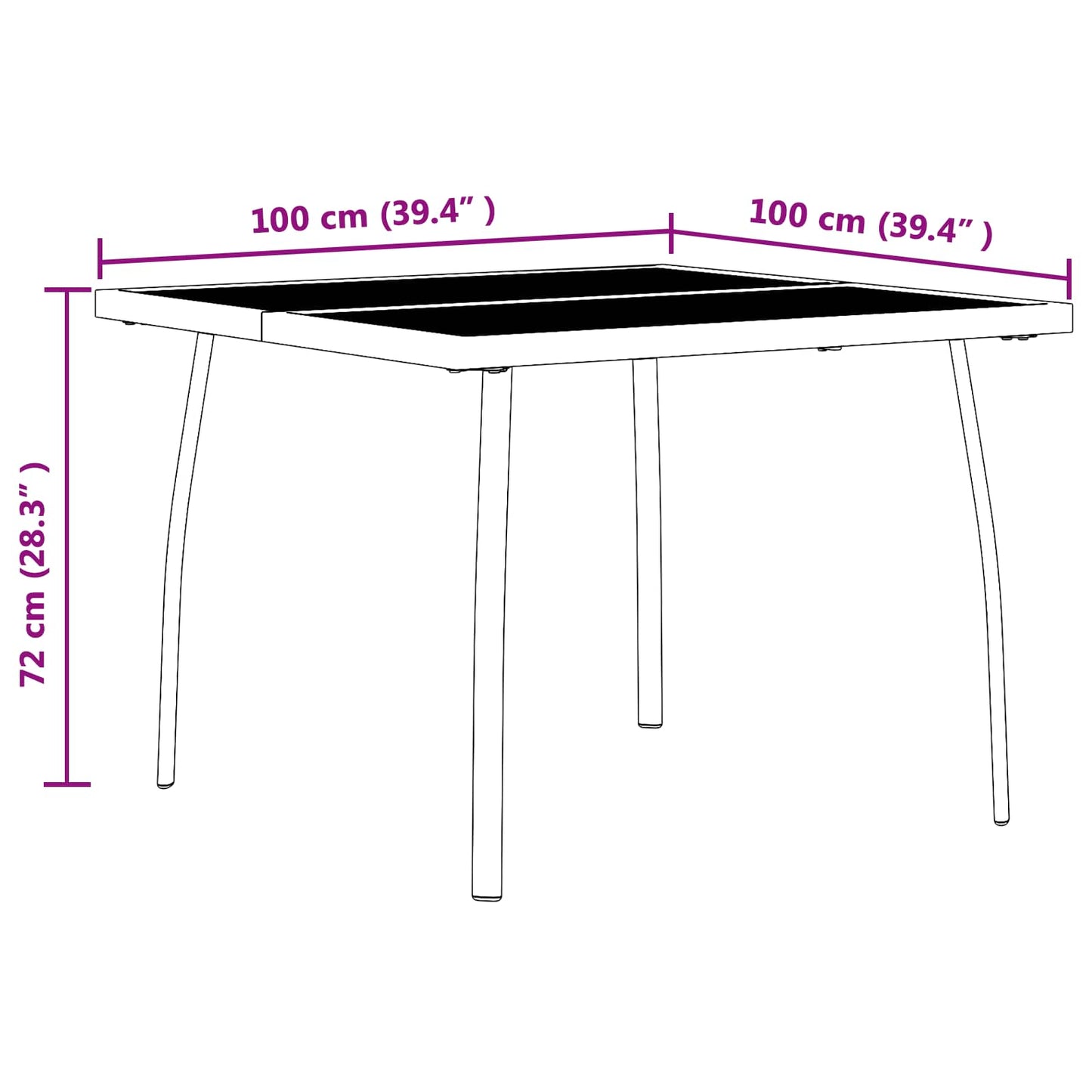 Gartenmöbel Set 3 pcs Anthrazit Eisen und Stahl