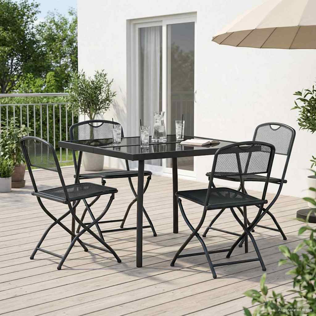 Gartenmöbel Set 5 pcs Anthrazit Eisen und Stahl