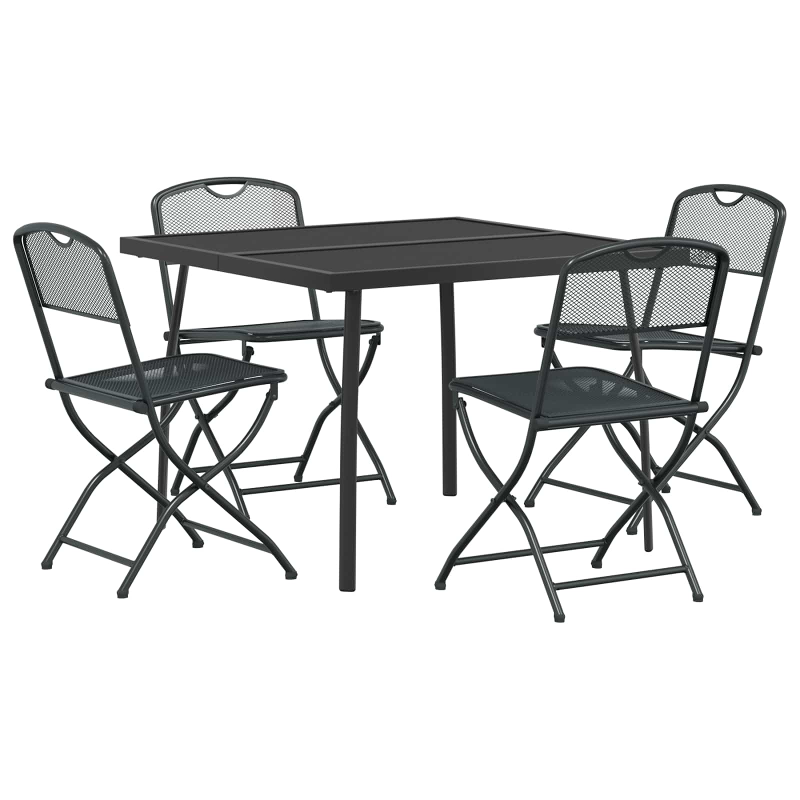 Gartenmöbel Set 5 pcs Anthrazit Eisen und Stahl