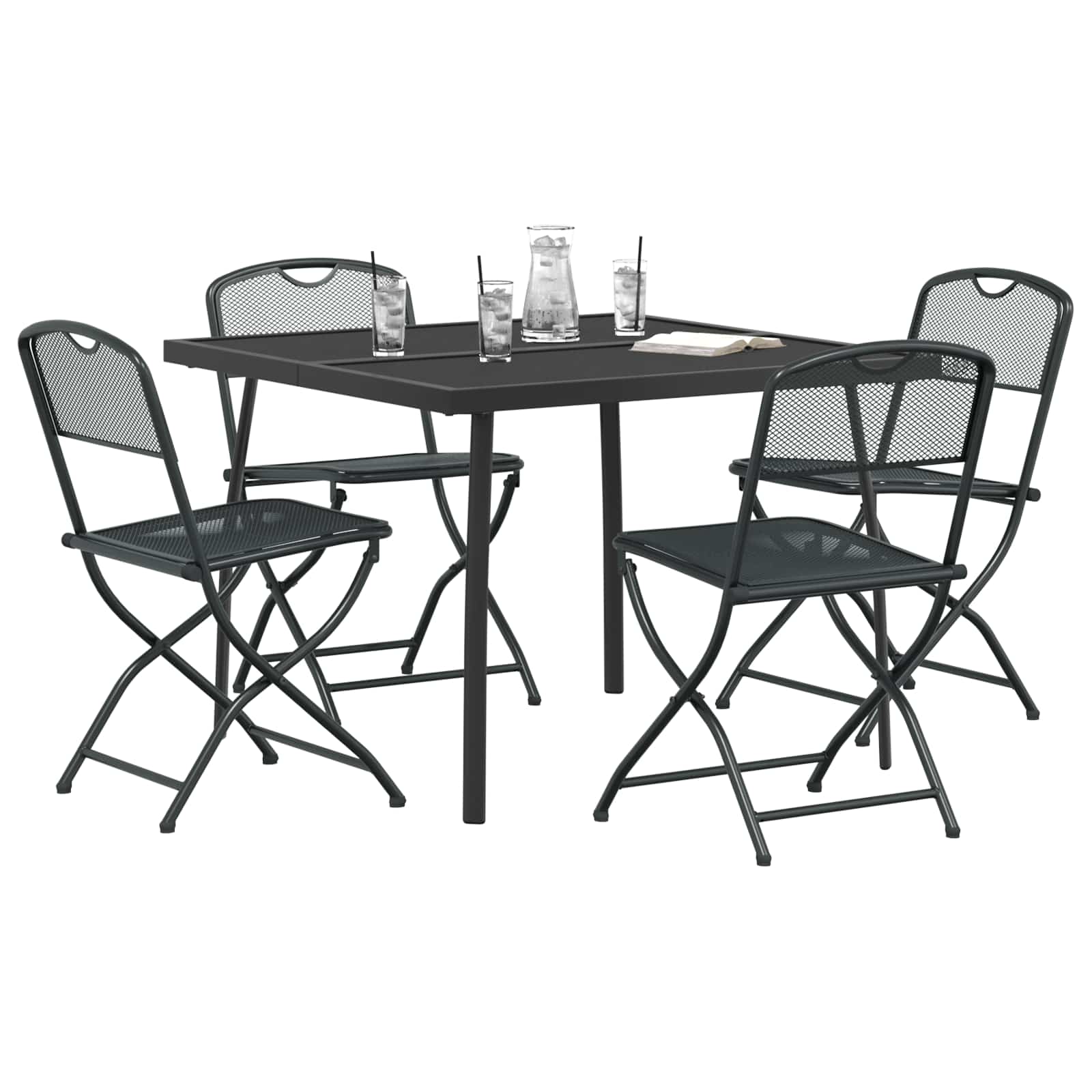 Gartenmöbel Set 5 pcs Anthrazit Eisen und Stahl