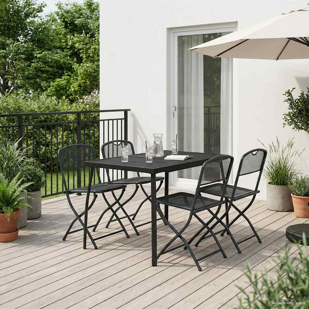 Gartenmöbel Set 5 pcs Anthrazit Eisen und Stahl