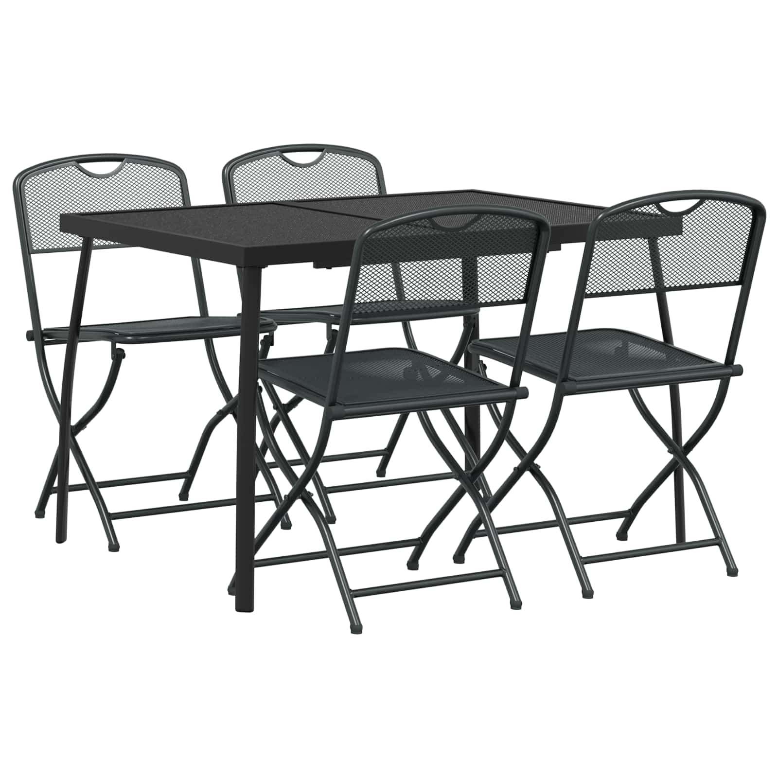 Gartenmöbel Set 5 pcs Anthrazit Eisen und Stahl