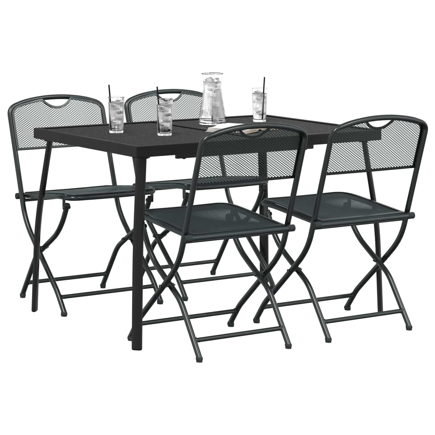Gartenmöbel Set 5 pcs Anthrazit Eisen und Stahl