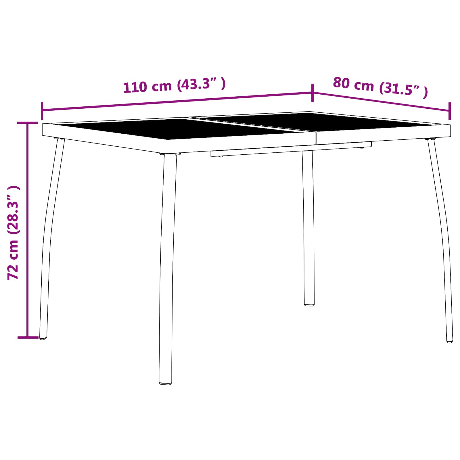 Gartenmöbel Set 5 pcs Anthrazit Eisen und Stahl
