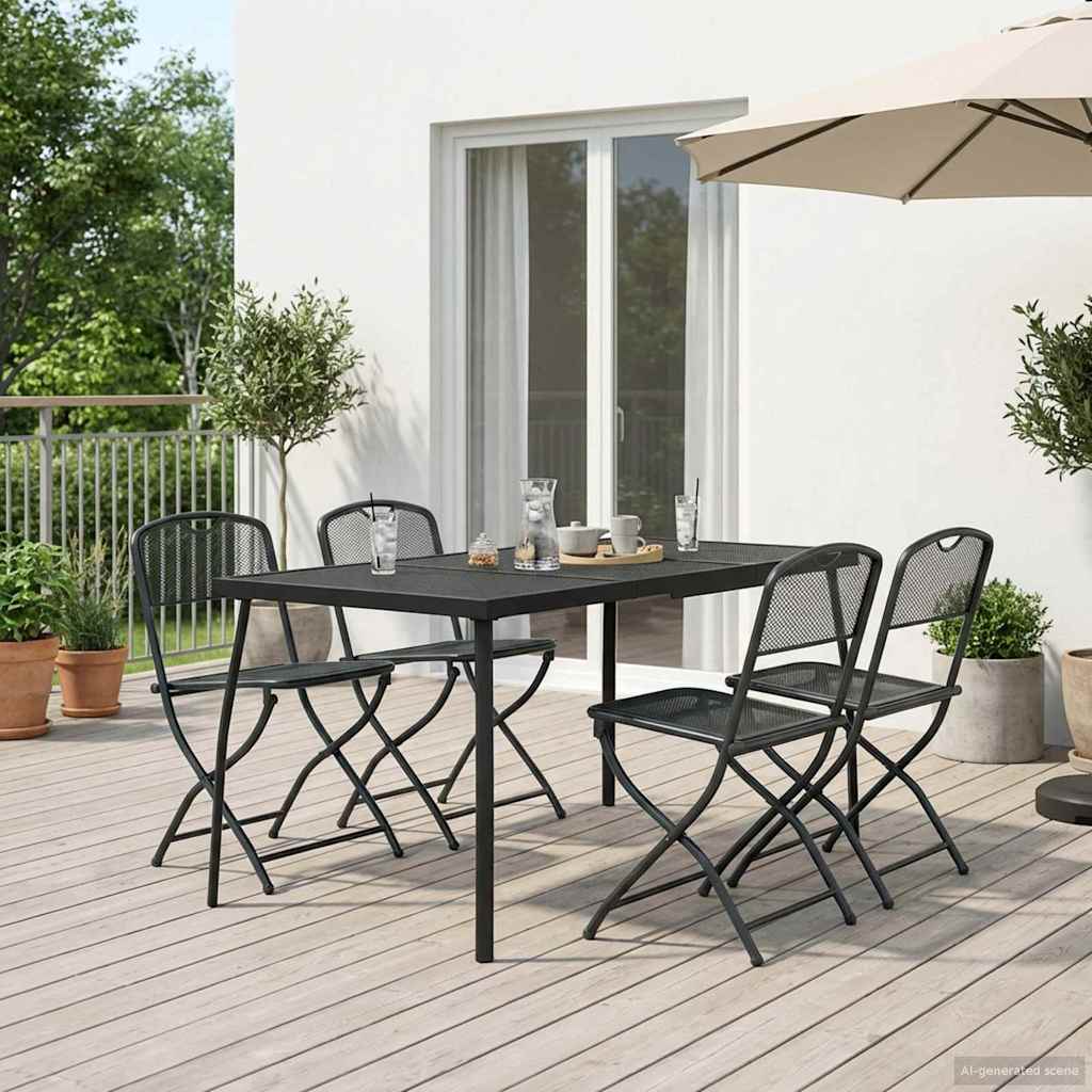 Gartenmöbel Set 5 stk. Anthrazit Eisen und Stahl