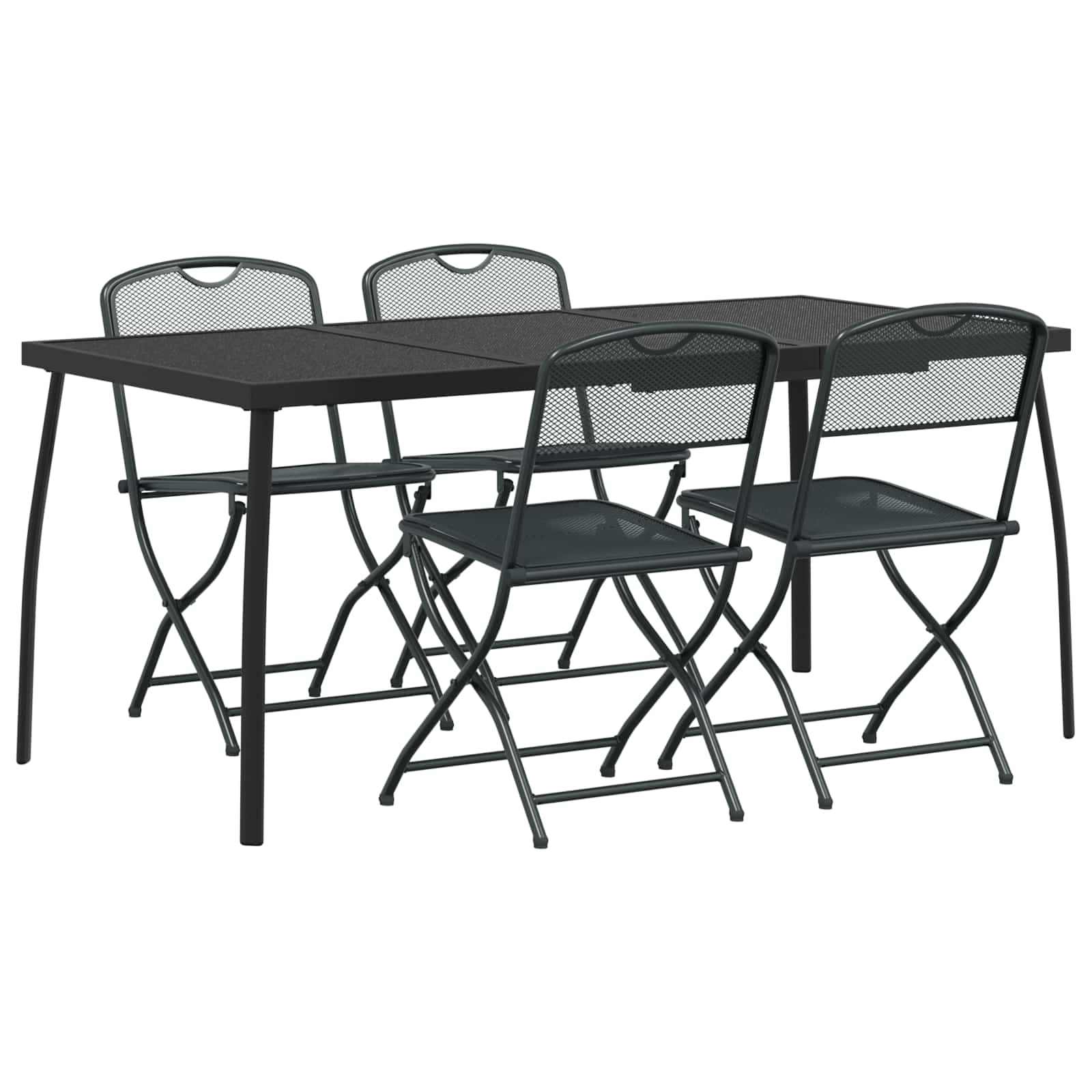 Gartenmöbel Set 5 pcs Anthrazit Eisen und Stahl