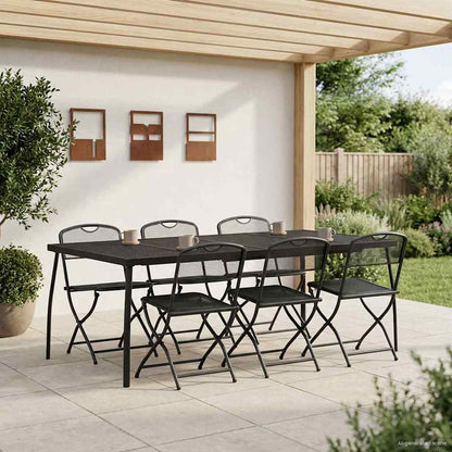 Gartenmöbel Set 7 stk. Anthrazit Eisen und Stahl