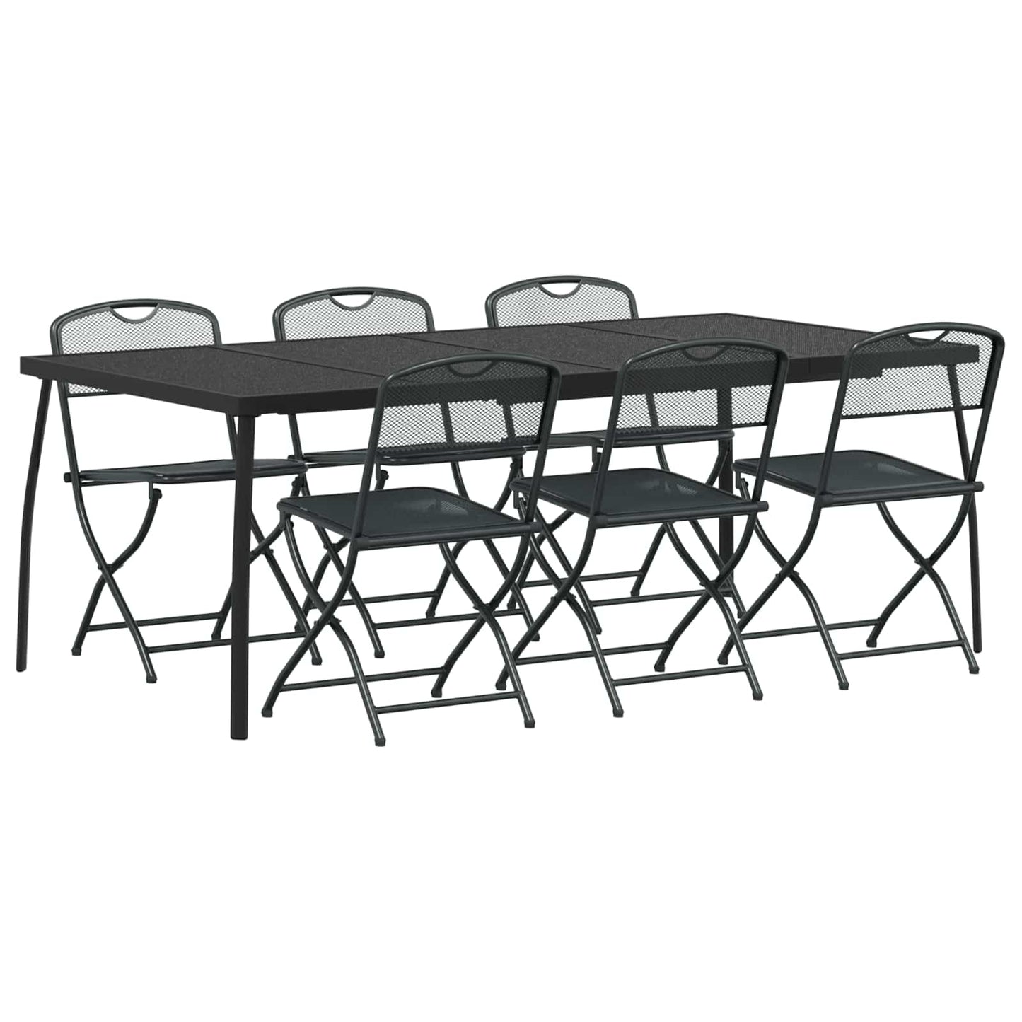 Gartenmöbel Set 7 pcs Anthrazit Eisen und Stahl
