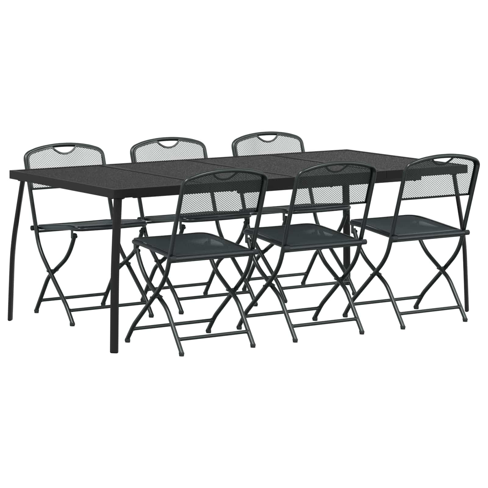 Gartenmöbel Set 7 pcs Anthrazit Eisen und Stahl
