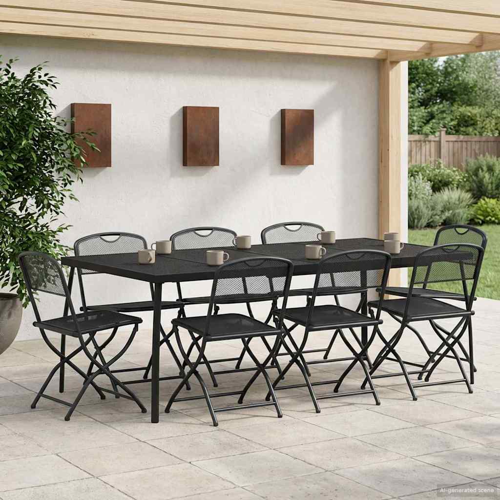 Gartenmöbel Set 9 stk. Anthrazit Eisen und Stahl